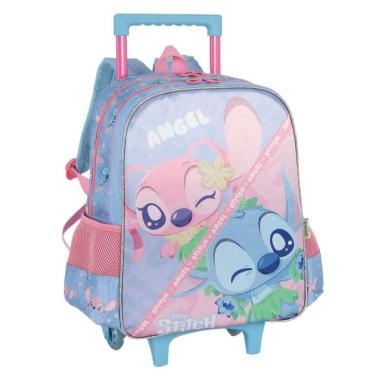 Imagem de Mochila Rodinha Lilo Stitch Menina Juvenil Escola Roxo