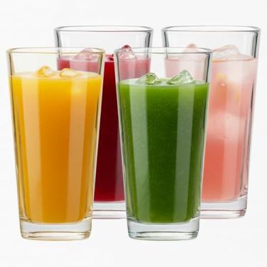 Imagem de Jogo Copo Vidro Grosso 260ml Água Suco Drink Resistente 4 Un - Dona Laura