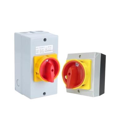 Imagem de 1 peça YMD11-C Series Box Isolator Switch 25A 32A 3/4P Rotary Changeover Cam Selector Gabinete (Tipo B, 25A-3P 6TERMIANLS)