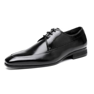 Imagem de Sapato Oxford masculino com bico dividido, retrô, vintage, estilo Oxford, 568-preto, 44