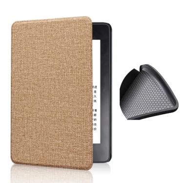 Imagem de Yzlvigrous Caixa de Textura de Pano para Kindle Paperwhite 7/6/5ª Geração 2015/2013/2012, Tampa Traseira de TPU Macia de 6 Polegadas com Sono/despertar Automático, Modelo: DP75SDI/EY21