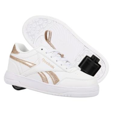 Imagem de HEELYS Tênis unissex adulto Reebok Cl Court Low (Little Big Kid com salto com rodas), Branco, 9 Women/8 Men