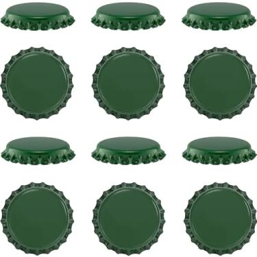 Imagem de Garrafas de cerveja coloridas Pry-Off Caps, absorção de oxigênio, Kombucha/Homebrew, padrão dos EUA de 26 mm, selo da coroa/cortiça, sem PVC, pacote com 12 (verde)