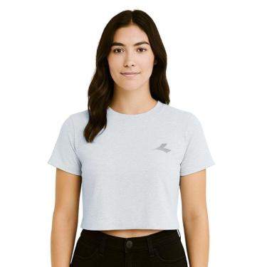 Imagem de Camiseta Cropped Diadora Small Logo Uno Feminina - Cinza Claro XGG-Feminino