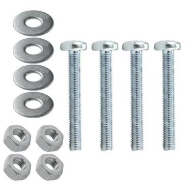 Imagem de Kit 4 Parafuso Com Porca Arruela Ferro Maquina 5/32X1 Fixação Maquina 