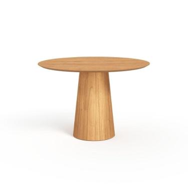 Imagem de Mesa De Jantar Redonda 120cm Scandi 6 Lugares Lamina Natural De Madeira
