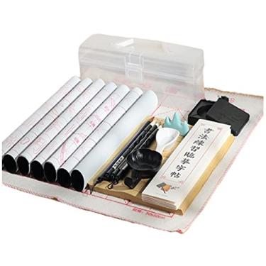 Imagem de MEIMAY Kits De Caligrafia Para Iniciantes, Conjunto Japonês Sumi Supplies, Canetas Tecido Com Pincel Mágico Regravável Escrita À Base Água, Substituição Papel Arroz E Sem Tinta, 20 Peças