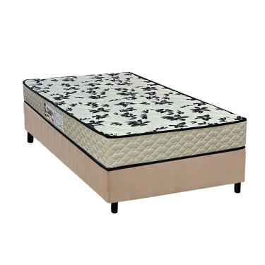 Imagem de Cama Box Solteiro: Colchão Espuma D33 Paropas Pasquale Wave Clean + Base CRC Suede Clean (88x188)