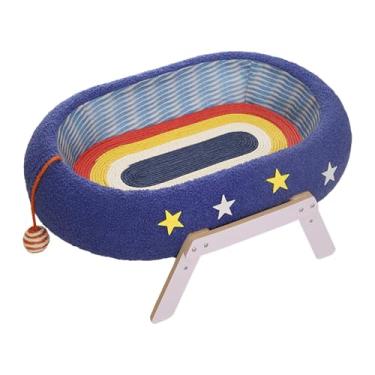 Imagem de Ｂｅｓｇａ Cama para animais de estimação, placa arranhadora para gatos com suporte, protetor de móveis, arranhador oval para gatos, almofada arranhadora para