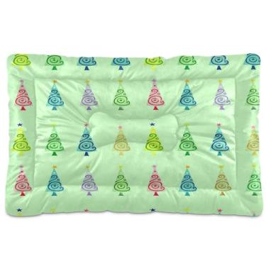 Imagem de SEHANY Cama de árvore de Natal em aquarela para cães e gatos com fundo antiderrapante, caixa de canil, colchão macio para animais de estimação, lavável para cães pequenos, médios e grandes, gatos, 91