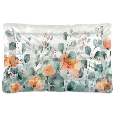 Imagem de SEHANY Cama para cães e gatos com flores silvestres coloridas com fundo antiderrapante, cama de canil, colchão macio para animais de estimação, lavável para cães pequenos, médios e grandes, gatos, 91