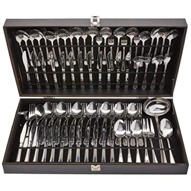 Imagem de Faqueiro Steak com Estojo de Madeira 75 Peças, Euro, FBQ6122PM-015, Inox