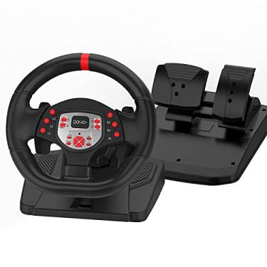 Imagem de DOYO PS4 Steering Wheel and pedals and shifter, volante para PC, 180°gaming racing wheels Dual-Motor Feedback Driving Force for PS3/PS4/PC/Nintendo Switch/Android