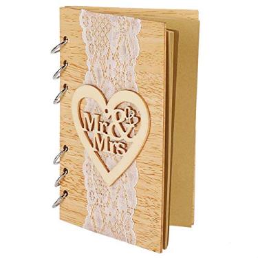 Imagem de YOUTHINK Livro de Visitas de Madeira, álbum Decorativo de Mensagens de Casamento Em Basswood para Convidados, Lembrança Perfeita para Casamentos e Aniversários (#12)