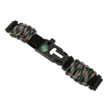 Imagem de Naroote Pulseira de Relógio Paracord, Apito Paracord Pulseira Cortador de Corda Acionador de Fogo para Escalada (#11)