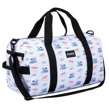 Imagem de Bolsa de viagem infantil para meninos e meninas, festa do pijama, bolsa de mão para viagem, academia, esportes, dança, Multicor, Tubarão