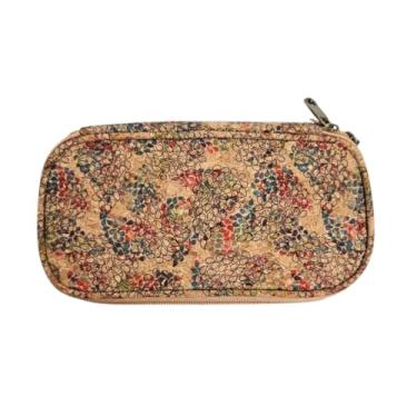 Imagem de Estojo Escolar Duplo Estampa Floral Vibrante Cortiça Escamas