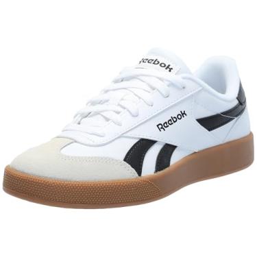 Imagem de Reebok Tênis de camurça unissex adulto Smash Edge, Branco/Preto/Goma, 8.5 Women/7 Men