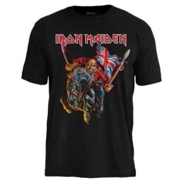 Imagem de Camiseta Stamp de Banda Iron Maiden em Algodão Manga Curta Gola Redonda Oficial-Unissex