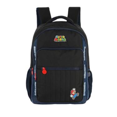 Imagem de Mochila De Costas Super Mario Bros Meninos Escolar Juvenil, Preto