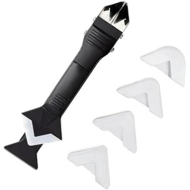 Imagem de Espátula 3 em 1 Removedora e Aplicadora de Silicone e Rejunte – Para Acabamento, Raspagem e Limpeza – Com 5 Raios de Acabamento (3R, 6R, 10R, 13R, 17R) – Ferramenta Multifuncional