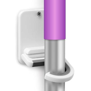 Imagem de YUWANTING Suporte de parede para vassoura e esfregão, suporte de parafuso resistente, suporta até 4,5 kg para cozinha, lavanderia, garagem e armazenamento de jardim (8, branco)