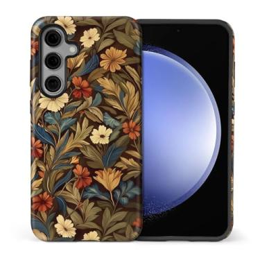 Imagem de Flivro Capa para Samsung Galaxy S25 FE, 2 em 1 PC capa rígida de silicone amortecedor interno anti-arranhões capa à prova de choque design fino flores silvestres floral escuro