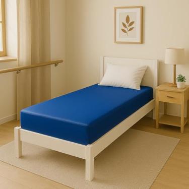 Imagem de Capa Colchão Solteiro Napa Hospitalar Impermeável - Courino Azul (188 x 78 x 14)