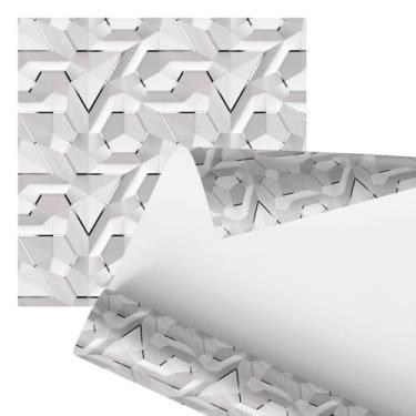 Imagem de papel de parede Geométrico em Branco, Padrão Modular, 2,80 Metros, Design Contemporâneo para Parede