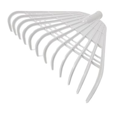 Imagem de Fenteer Cabeça de ancinho para gramado com 12 dentes, versátil e removível, ideal para jardinagem, remoção de folhas e detritos, limpeza de gramados jardins, Branco
