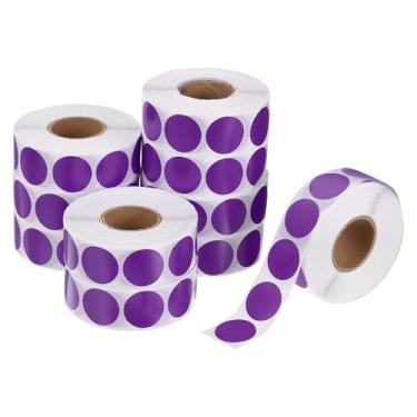 Imagem de PATIKIL 10.000 peças de adesivos coloridos de 10 rolos, adesivos circulares de 1,9 cm, etiqueta de codificação para escritório, negócios, quintal, venda de garagem, decoração de casa, roxo