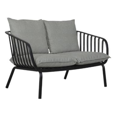 Imagem de Sofá Seiva 2 Lugares - Preto E Cinza Mescla