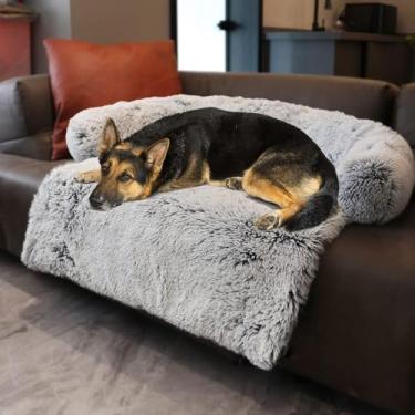 Imagem de Tapetes de cama para cães/gatos, capa de sofá para cães, tapete luxuoso estilo sofá para animais de estimação, forro impermeável e fundo antiderrapante, perfeito para gaiola de cachorro, gaiola de