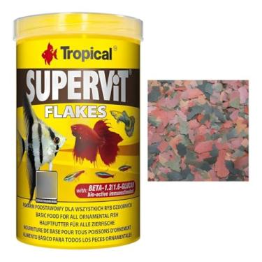 Imagem de SUPERVIT FLAKES - ração com múltiplos ingredientes, em flocos com beta-glucano, astaxantina, algas kelp, spirulina, crustáceos, entre eles o saboroso krill 120g