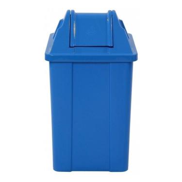 Imagem de Lixeira Plástica Quadrada Com Tampa Vai-vem 25 Litros Cor:az