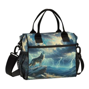 Imagem de ODAWA Lancheira Wolf Lightning Freezer para mulheres adultas e homens, lancheira compacta
