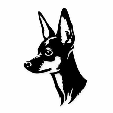 Imagem de Arte Decorativa Pet 3D para Parede, Dog Friendly, Cão, Quadro Cachorro, Shih Tzu, Labrador Retriever, Poodle, Pit Bull e Vira-Lata e Muito Mais, Preto, 23x23cm, Plástico Ecológico, Fita 3M, Confira Modelos (Pinscher)