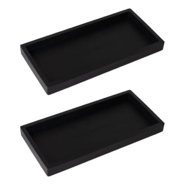 Imagem de Kit 2 bandeja decorativa de Silicone Preta Organizador de Bancada – Organizadora Multiuso para Banheiro, Lavabo, Cozinha e Penteadeira Antiderrapante e Fácil de Limpar