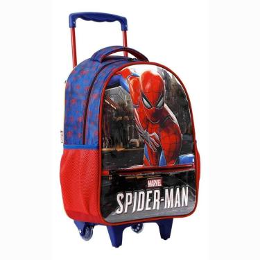 Imagem de Mochila Spider Man Homem Aranha Marvel Resistente Reforçada Bolso para Garrafinhas 14` - Spider M - Xeryus
