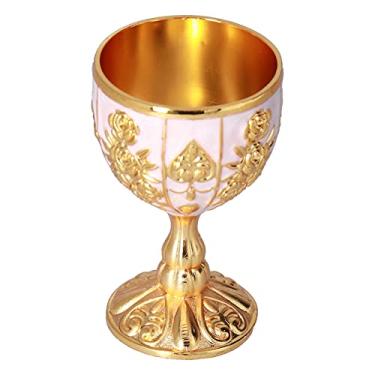 Imagem de Alomejor Cálice, 2 Peças 30ml Copo de Vinho de Metal Europeu para Decoração de Viagem, Coleção de Casa e Surpresa (abóbora dourada cem)