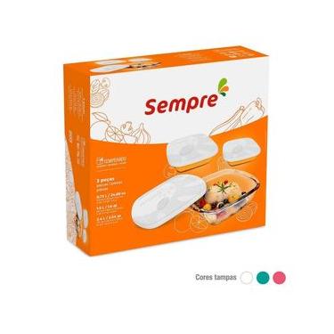 Imagem de Conjunto de Assadeiras Refratárias Sempre 3 Peças - Cores Sortidas