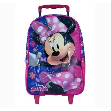 Imagem de Starschool - Mala Infantil com Rodas 16" Minnie | Painel EVA 3D, Compartimento Amplo e Bolsos Laterais | Alça de Mão e Carrinho em Metal