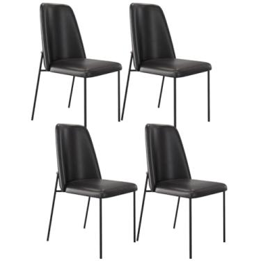 Imagem de Kit 04 Cadeiras Decorativa Estofada Para Sala De Jantar Bella L02 Couríssimo Preto - Lyam Decor