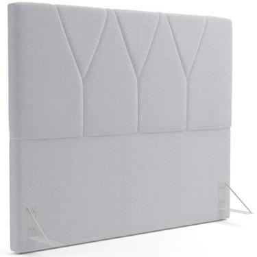 Imagem de Cabeceira Cama Box Queen 160 cm Aurora W01 Bouclê Cinza - Lyam Decor