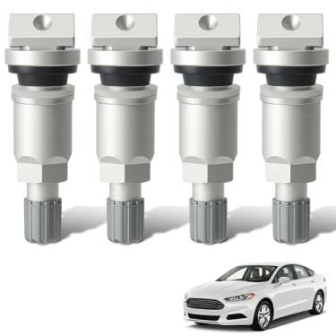 Imagem de AUTOKAY Kit de reparo de haste de válvula de sensor de pressão de pneu TPMS compatível com Honda Chrysler Dodge, 4 peças