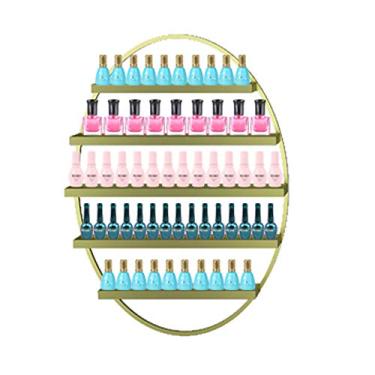 Imagem de Prateleiras de metal para guardar esmaltes de parede, prateleira organizadora de óleos essenciais de 5 camadas, prateleira organizadora de óleos essenciais para salão de unhas, para armazenamento de