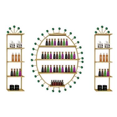 Imagem de Prateleiras de metal para armazenamento de esmaltes de parede, expositor de esmalte de metal de 5 camadas, suporte de exibição de arte de unhas para salões de unhas, prateleiras de armazenamento de