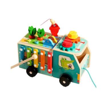 Imagem de Brinquedo De Caminhão De Fazenda De Madeira Para Crianças, Multifuncio