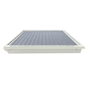 Imagem de Tampa Casa Máquina Piscina Com Rebaixo Gaveta Branco 95x95cm