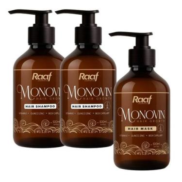 Imagem de Kit 2 Shampoo + Mascara Antiqueda e Fortalecedor Capilar Monovin Raaf 